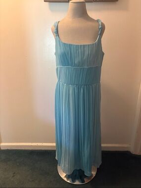 Light Blue Midi Pleated Sundress